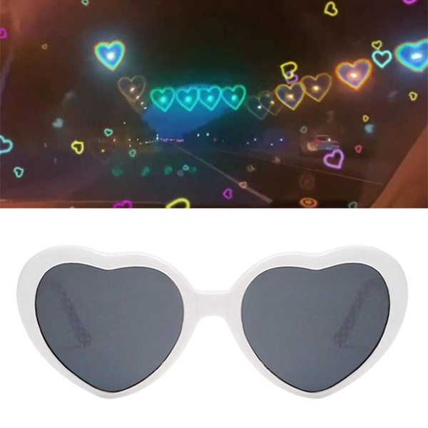 1/2/3/5 Effektglasögon Light at Night Beautiful Love Heart White 14x6x13cm 1Set