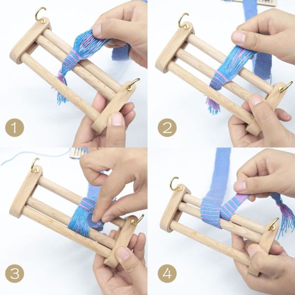 1/2 Wood Weaving Loom Webbing Hållare Multipurpose Weaving 1Set