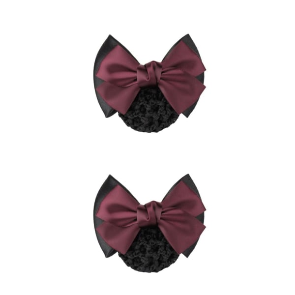 1/2/3/5 tyg lätt att bära Elastiska hårnät för moderiktiga Two Bows-wine red 2Set
