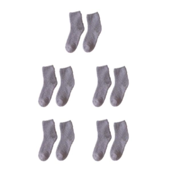 1/2/3/5 10 stycken extra tjocka och elastiska mjuka strumpor Light Grey 5PCS