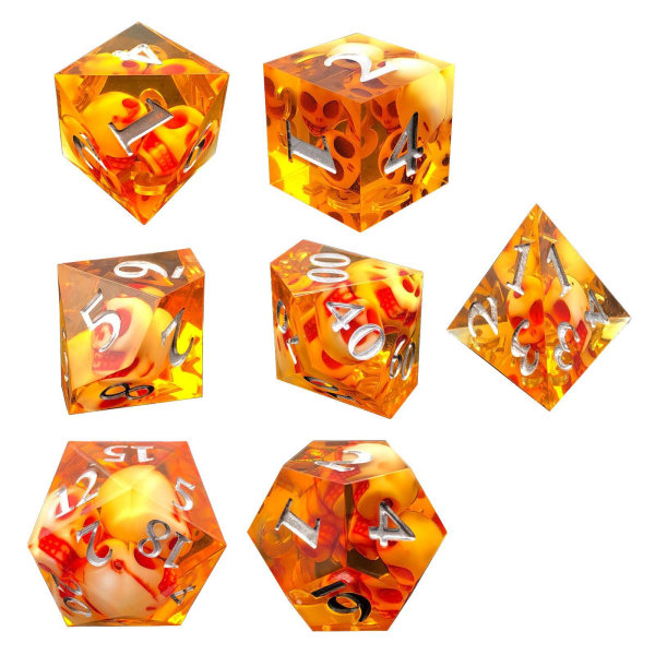 1/2/3/5 7x polyedriska tärningar D4-D20 tärning, för bordsspelsfest Yellow 1Set