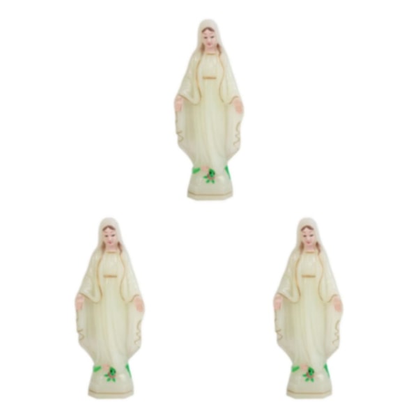1/2/3 Välsignade Jungfru Maria statyett karaktär Skulptur Staty Luminous 10cm 3Set