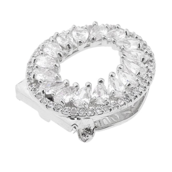 1/5 Hollow Circle Flower Zircon Ring Silk Chiffong Scarf Clip 1Set