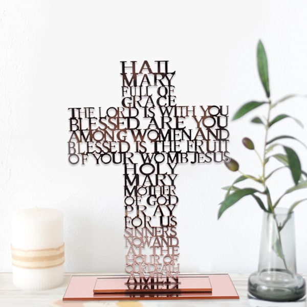 1/2/3/5 Stående krucifix Jesus Scriptures Cross Bön Rose Gold 20cm 1Set