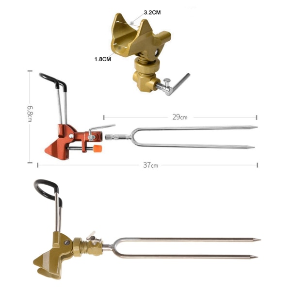 1/2 fiskespöhållare Fiskspö River Rack Ställ justerbart Yellow B Style 37cm 1Set