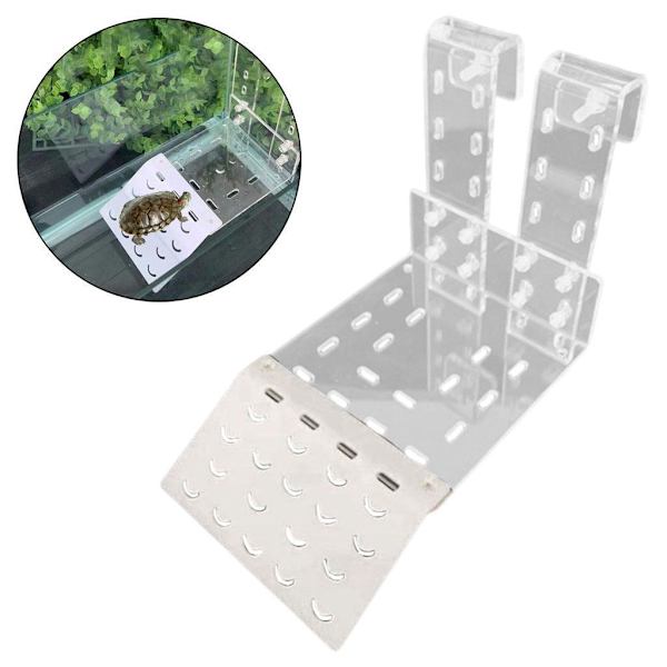 1/2 Tortoise Ramp Climbing Eremit För Crab Turtle Basking Clear 12x17.5cm 1Set