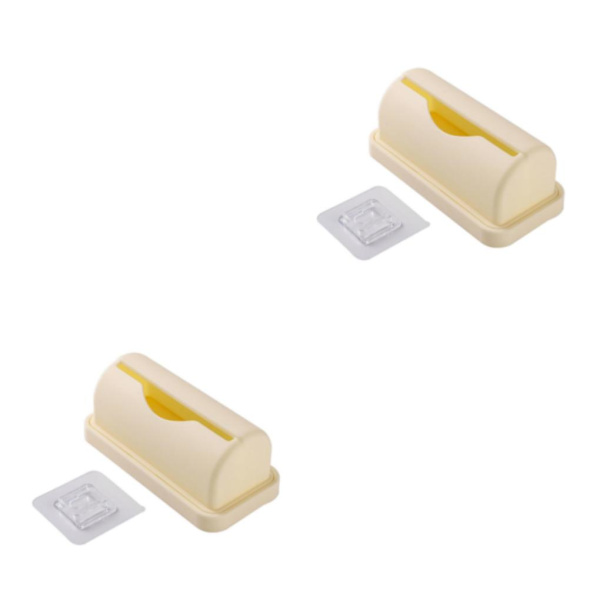 2/3 väggmonterad papperskorgsdispenser hängande för vardagsrum Beige 15.1 x 7.5 x 6.3cm 2Set