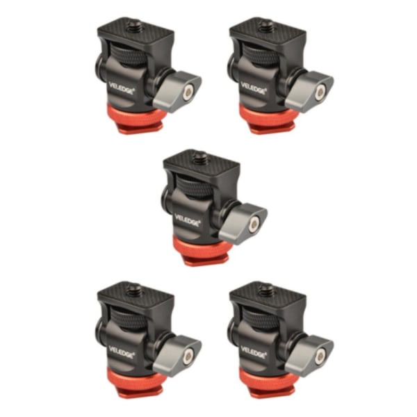 1/2/5 Mini Ball Head 360 Swivel Bracket Adapter för kamerablixt 5Set