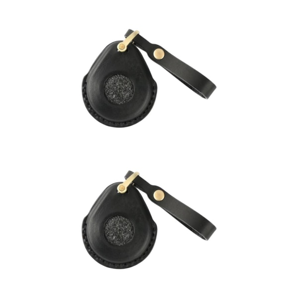 1/2/3/5 cover PU-läder Söt passform för motorcykelpojkvän Black 2Set