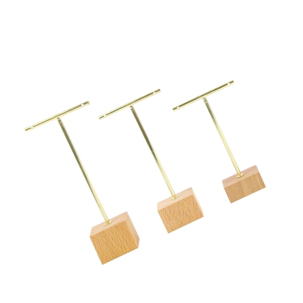 1/2/3 metall smycken T-Shape örhängen Display Rack Stativ Gold 4 x 4 x 14cm 1Set
