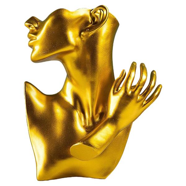 Resin smycken skyltdocka byst display för halsband örhänge kvinnor Gold