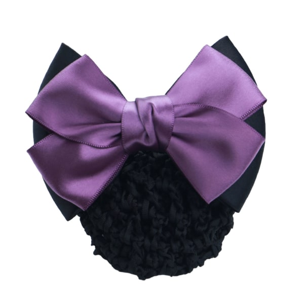 1/2/3/5 tyg lätt att bära Elastiska hårnät för moderiktiga Two-Bows-purple 1Set