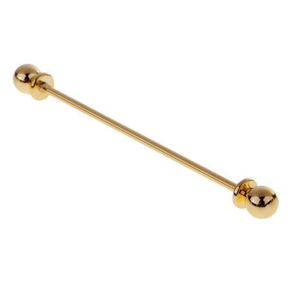 1/2/5 mäns runda huvudskjorta Krage Clip Bar Pin Clip Tie Brosch Gold 65 x 6mm 1Set