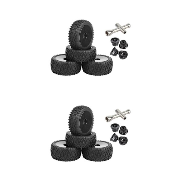 1/2/3 Fram Bak Buggy Däck 1:10 Bildelar Tillbehör DIY Black 2Set