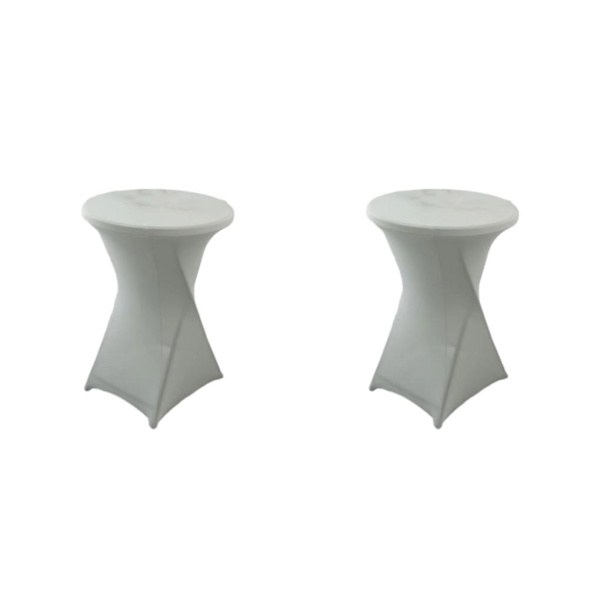 1/2/3/5 High Foot Bar Cover Stretch Rund Duk För Hotell silver 2Set