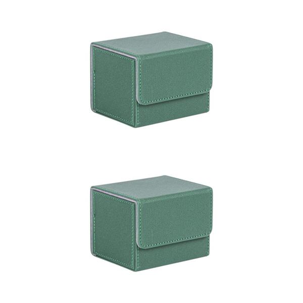 1/2/3 Card Deck Case Organizer Förvaringsbox för MTG-kort För Green 105x90x80mm 2Set