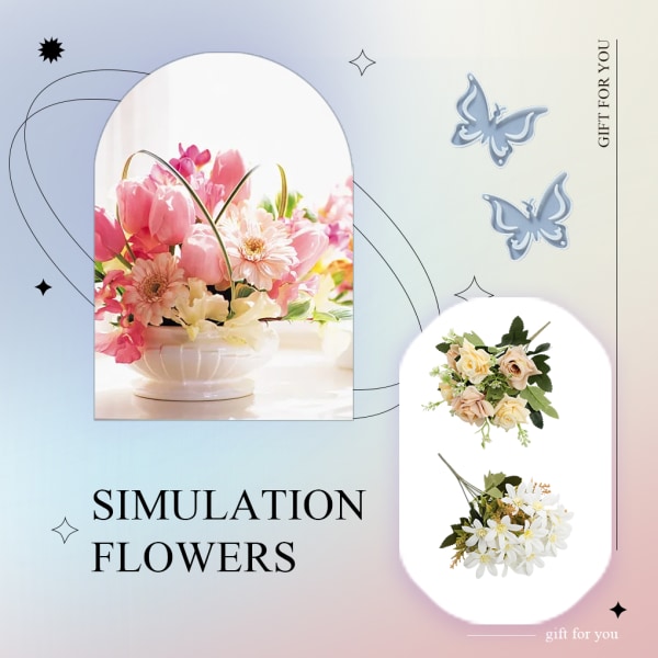Konstgjord blombukett Realistiskt utseende inomhus eller utomhus Mini Lily2