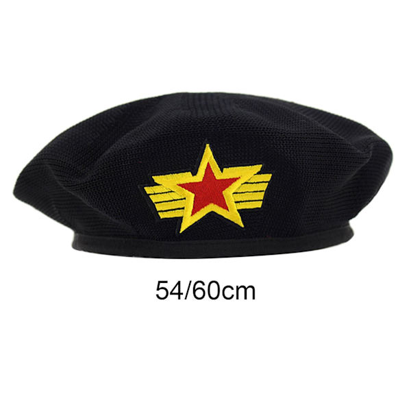 1/2/3 Sjömansmössa Stickad Mesh För Baskermössa Navy Mariner Cap Black 54cm circumference 1Set