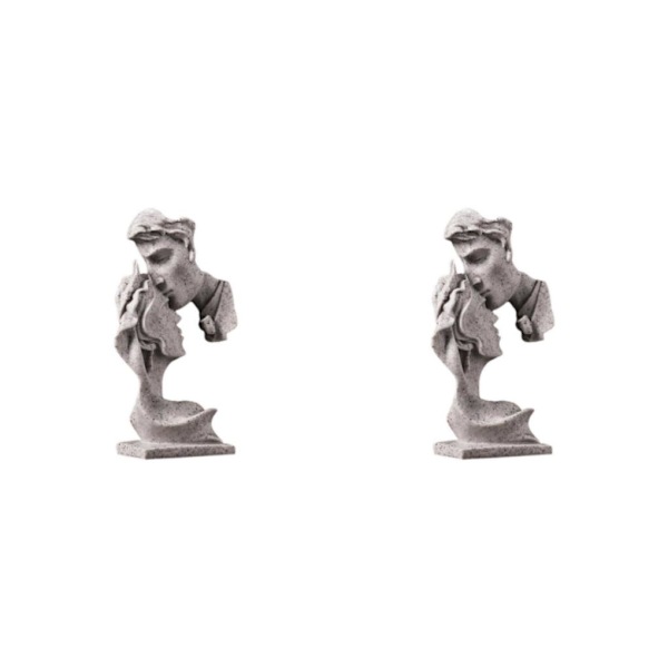 1/2 par kysser staty sovrum heminredning prydnadsfigurer Gray 7.6x3.1x13.4cm 2Set
