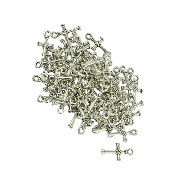 1/2/5 50 bitar tibetanskt silver 3D kateliskt religöst kors knut 2Set