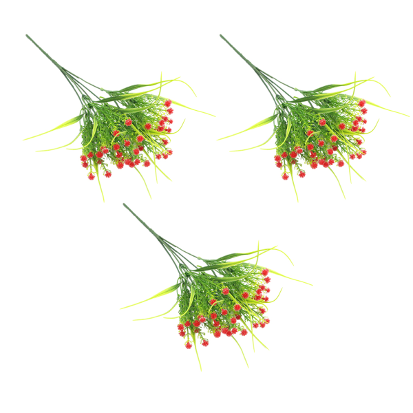 1/2 3x konstgjorda blommor Lågt underhåll inomhus eller utomhus bright red 1Set