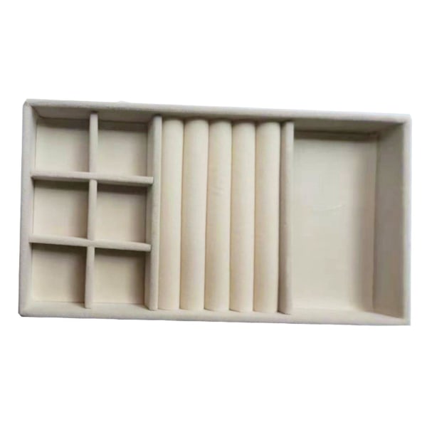 1/2/3/5 Stapelbar smyckesbricka Multipurpose Portable Velvet för Beige 3 in 1 1Set