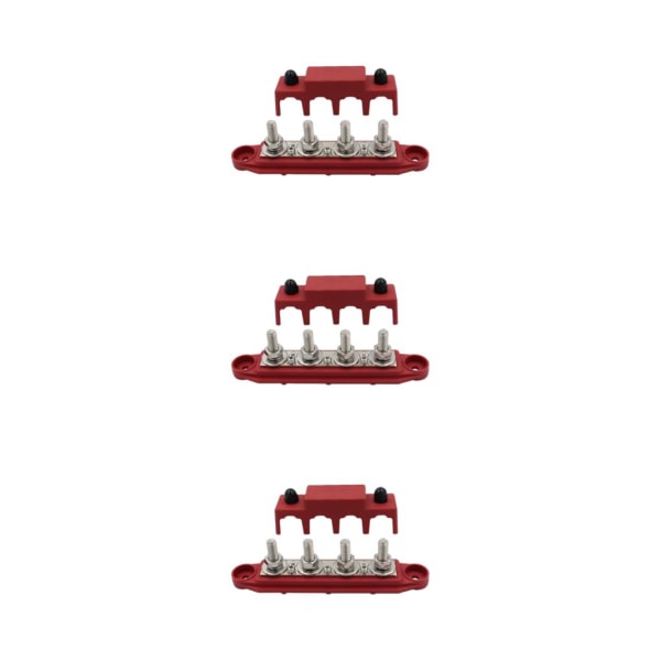 1/2/3 Heavy-Duty Power Distribution Block med cover Red M8 3PCS