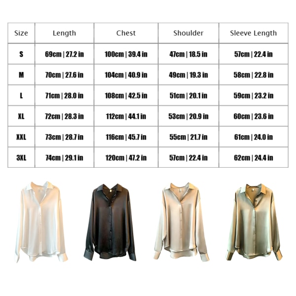 Kvinnor Button-up skjorta Arbetar Lapel Blus Kläder Kläder Champagne Apricot L