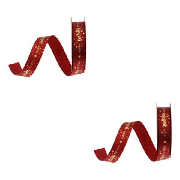 1/2/3/5 Grattis på födelsedagen band DIY presentförpackning för tårta box Red 10Yard 1.5cm 2Set
