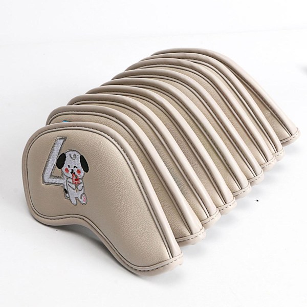 1/2 9st För Golf Iron Headcover Set För Golf Club Head Cover Beige 1 Pc