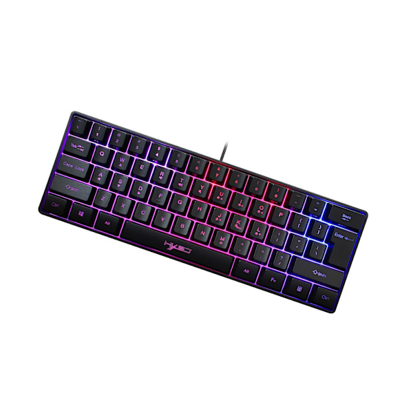 1/2 Gaming Mini Trådlöst tangentbord RGB Bakgrundsbelyst USB för bärbara datorer Black keyboard 11.5x4.02x1.57 Inch 1Set