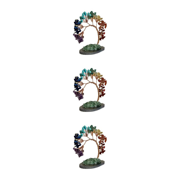 1/3/5 Natural Crystal Money Tree Ädelsten Mineral Lucky Tree 3Set