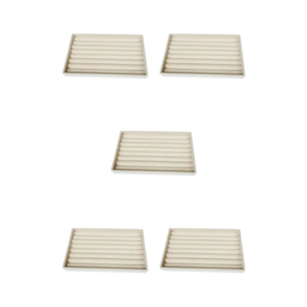 1/2/3/5 Stapelbar smyckesbricka Multipurpose Portable Velvet för Beige Rings Plate 5Set
