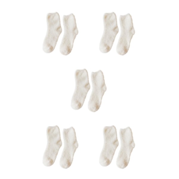 1/2/3/5 10 stycken extra tjocka och elastiska mjuka strumpor White 5PCS