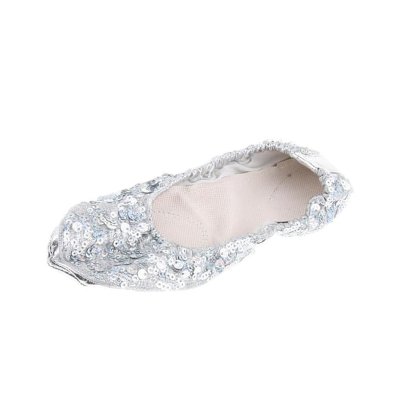 1/2/3/5 Kvinnor Tjej Magdansskor Non- För slip Soft Soles Silver S 1Set