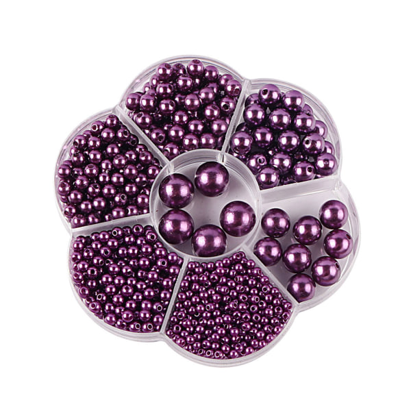 1/2/3/5 1150 stycken DIY-pärlpärlor för att göra vackra smycken Deep purple 1 Pc