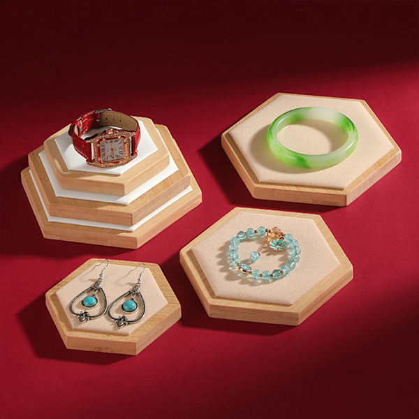 1/2/3 3pack/lot Utsökt Craft Hexagon Armband Display bricka White 1Set