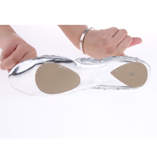 1/2/3/5 Kvinnor Tjej Magdansskor Non- För slip Soft Soles Silver L 1Set