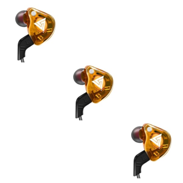 1/2/3/5 För QKZ AK6 In Ear 3,5 mm sporthörlurar med mikrofon Yellow 1.2m 3Set