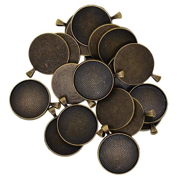 1/2/3/5 20x Runt hängande Blank Cabochon Basinställning DIY Bronze 30mm 1Set