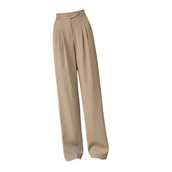 1/2/3/5 Womens Wide Leg Byxor Raka Ben Högmidjat kontor Khaki 4XL 1Set