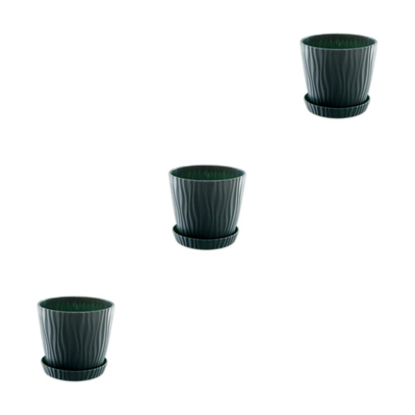 1/2/3/5 lätta och bärbara blomkrukor för inomhus och green L pot+L tray 3Set