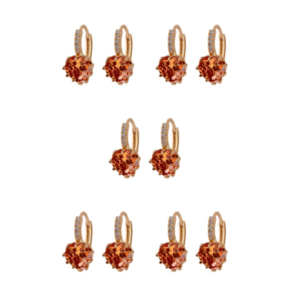 1/2/3/5 Lyx Hoop örhängen för kvinnor Hjärtformad strass style 3 5Set