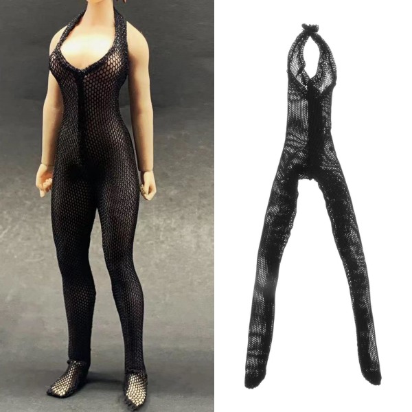 1/2/3 1:12 Jumpsuit Kläder för kvinnor för HT Action Figure Kläder Black 13.6cm 1Set