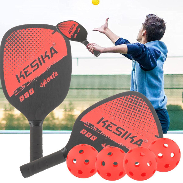 Pickleball-paddlar med komfortgrepp och väska Red