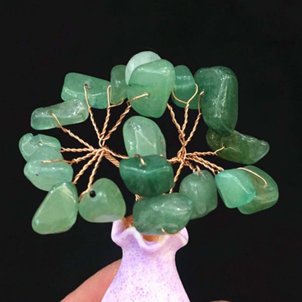 1/2/3/5 Mini Crystal Tree Wealth Luck Tree Positiv energi för Green Aventurine 5cm 1Set