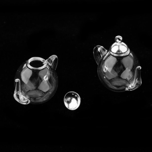 1/2/5 2st Mini tekanna tom glas önskeflaska flaska hängsmycke 1Set