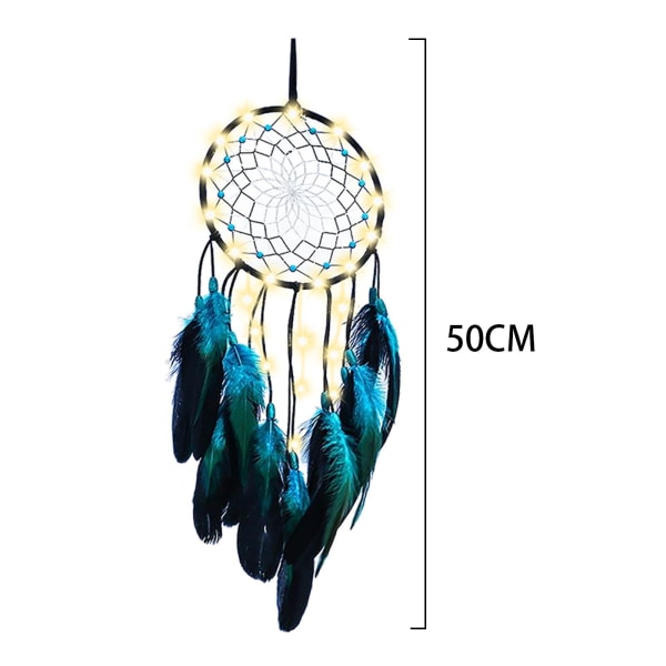 1/2 Bohemian För Dream Catcher Fjäder Vägghängande With Light Length 50cm 1Set
