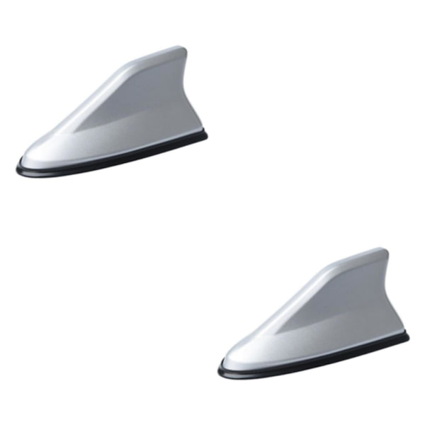 1/2 Shark Fin Antenn Universal Bil Dekorativ Vattentät Auto silver 2Set