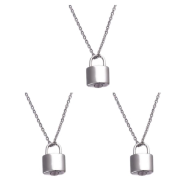 1/2/3/5 Mini Hänglås Kremering Urn Halsband Minnesak hänge för Silver 12x19 mm 3Set